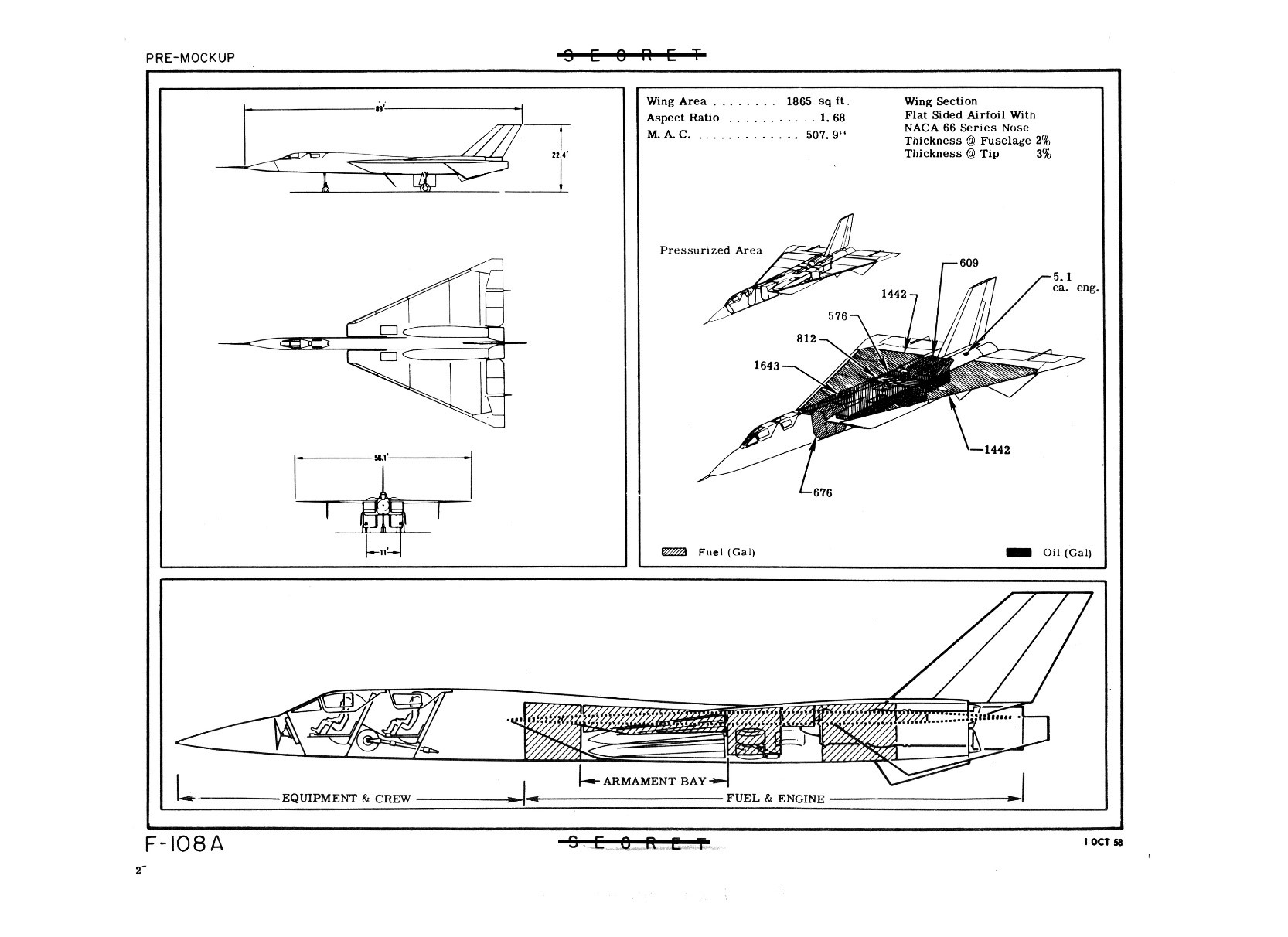 Illustration showing the F-108 layout